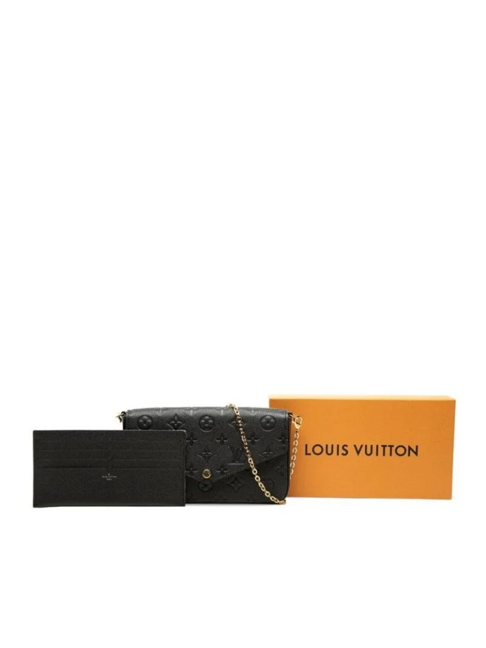 Louis Vuitton Monogram Empreinte Pochette Felicie Chain Shoulder Bag Noir Black